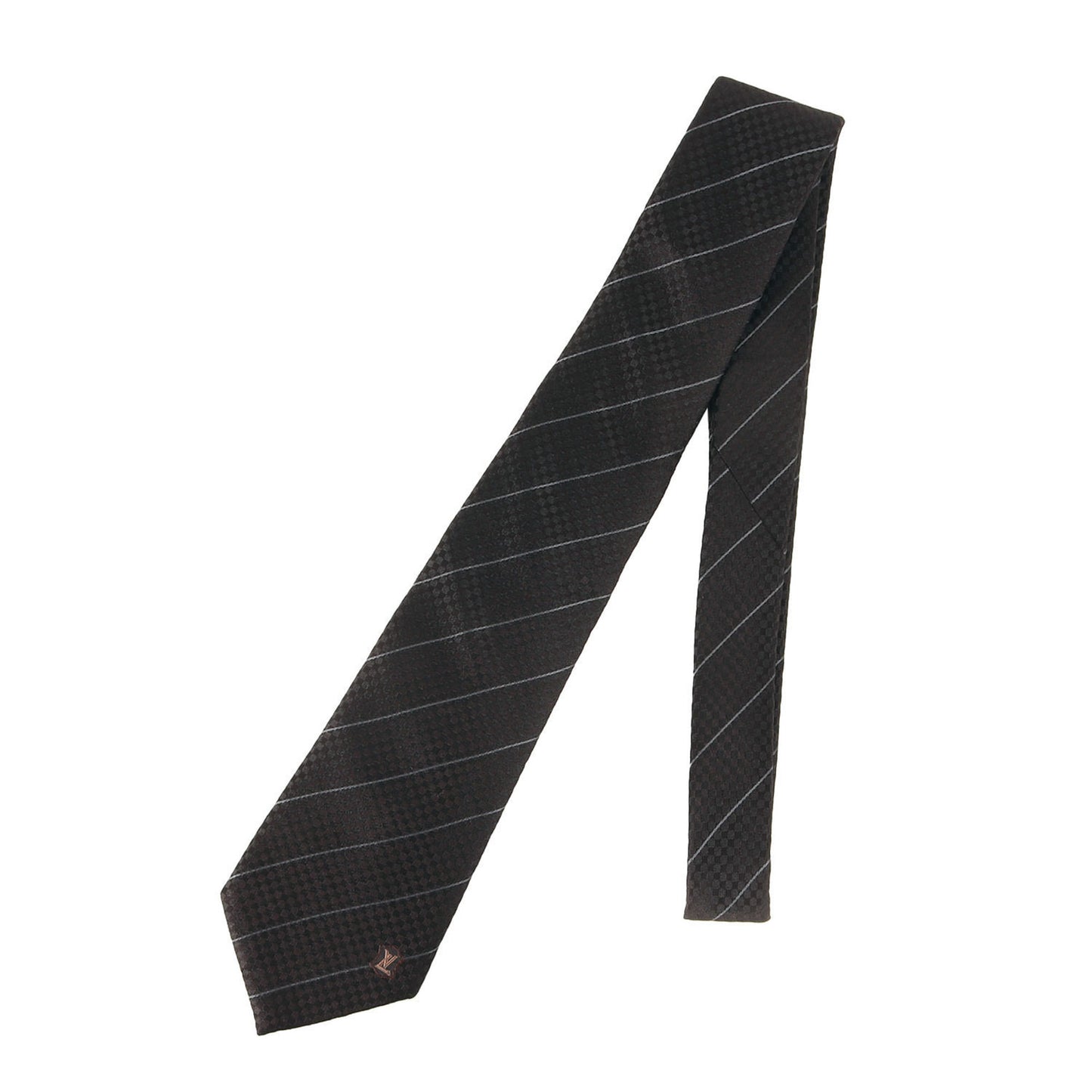 Louis Vuitton Louis Vuitton Micro Damier Regimental Silk Cravate Tie In Black
