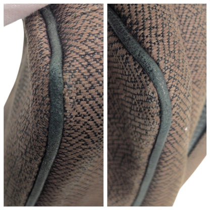 Hermes Globe Trotter Mm Brown Silver Hardware Cotton Pouch Bag