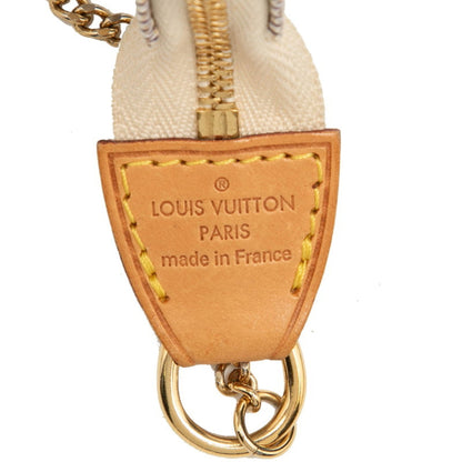 Louis Vuitton Damier Azur Mini Pochette Accessory Pouch Handbag N58010 White Leather