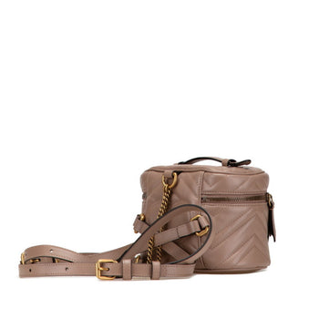 Gucci Gg Marmont Vanity Backpack 598594 Pink Beige Leather