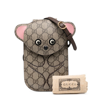 Gucci Gg Supreme Teddy Bear Mini Shoulder Bag (752577) In Beige
