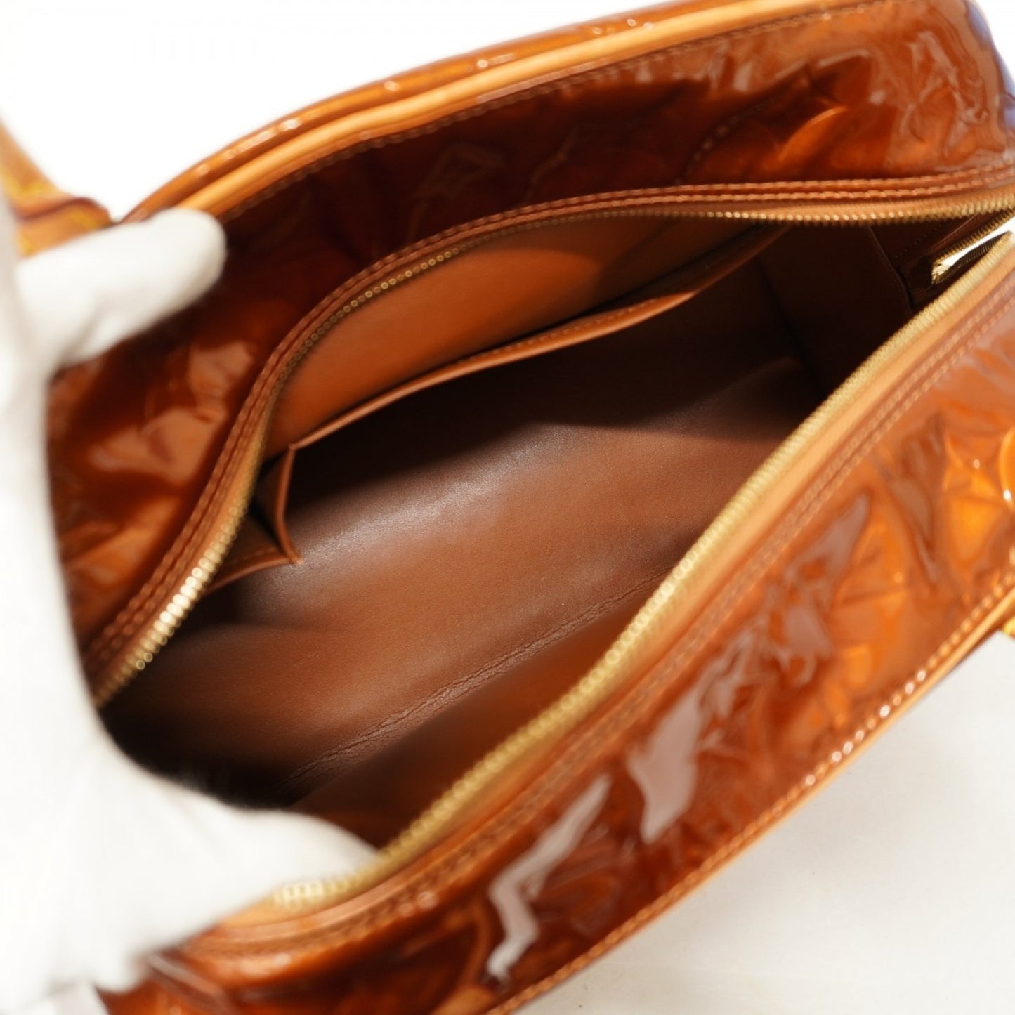 Louis Vuitton Vernis Tompkins Square Handbag M91103 Bronze