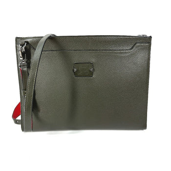 Christian Louboutin Logo 2Way Bag Pochette Clutch Shoulder Leather