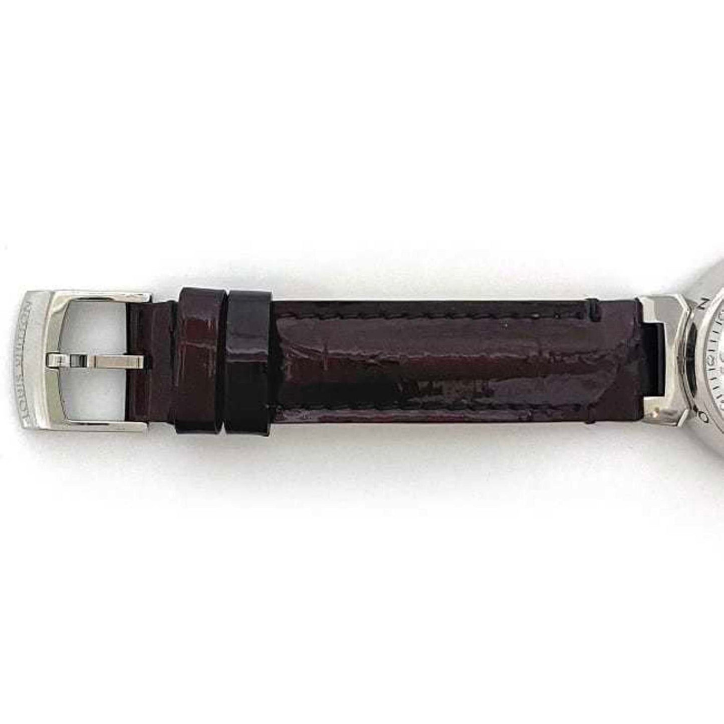 Louis Vuitton Watch Tambour White Shell Silver Brown Amaranth Love Cup Q12Mo Ss Patent Leather