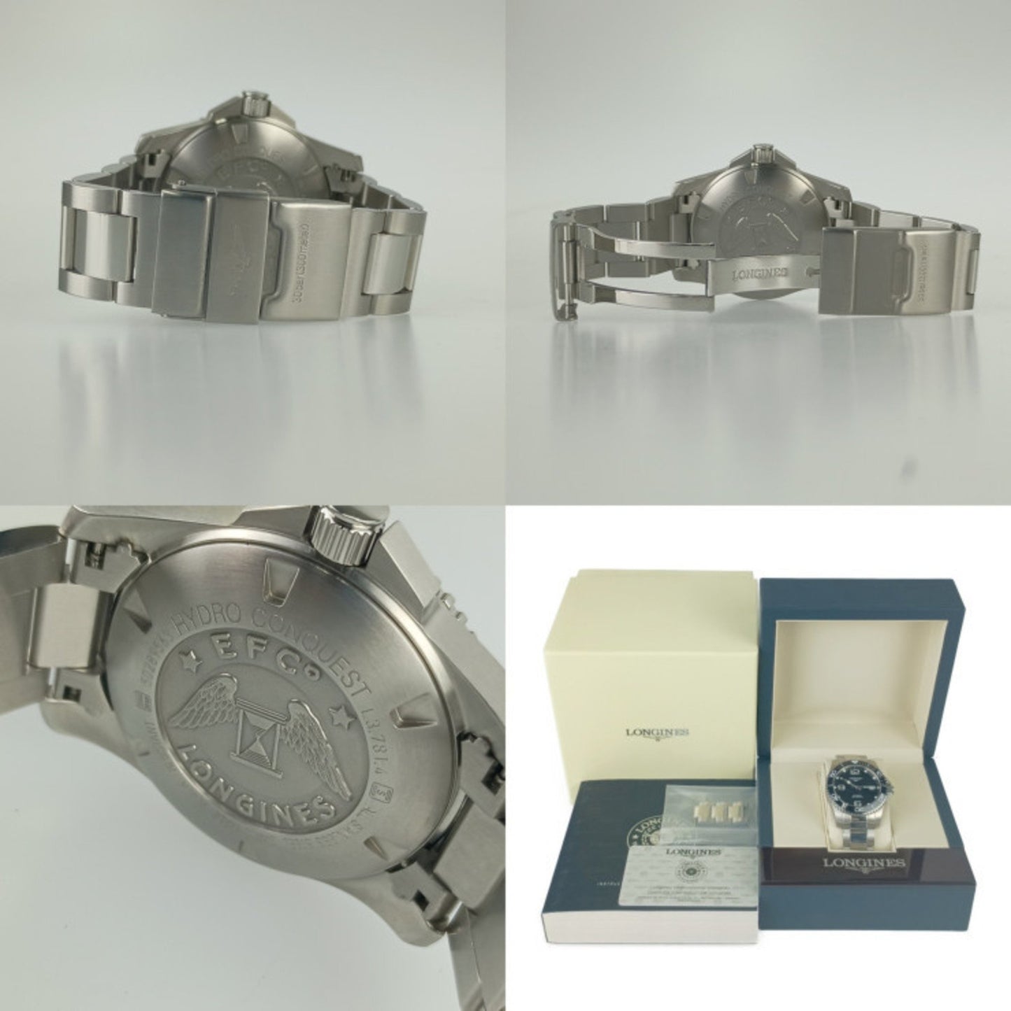 Longines Hydroconquest L3.781.4.56.6 Silver Black Dial Stainless Steel