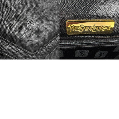 Yves Saint Laurent Shoulder Bag Leather Black