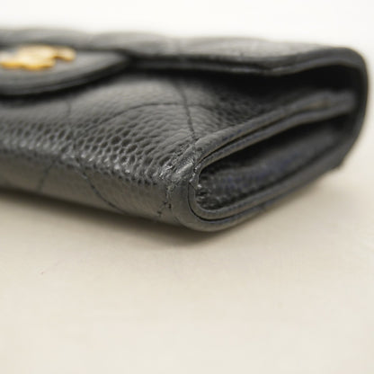 Chanel Matelasse Business Card Case In Caviar Leather