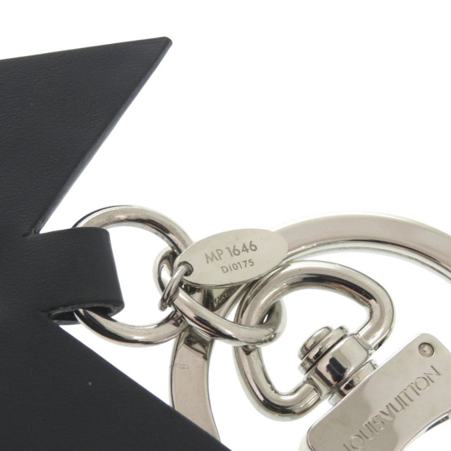 Louis Vuitton Mp1646 Leather Plastic Beige Black Keychain 0075 Louis Vuitton