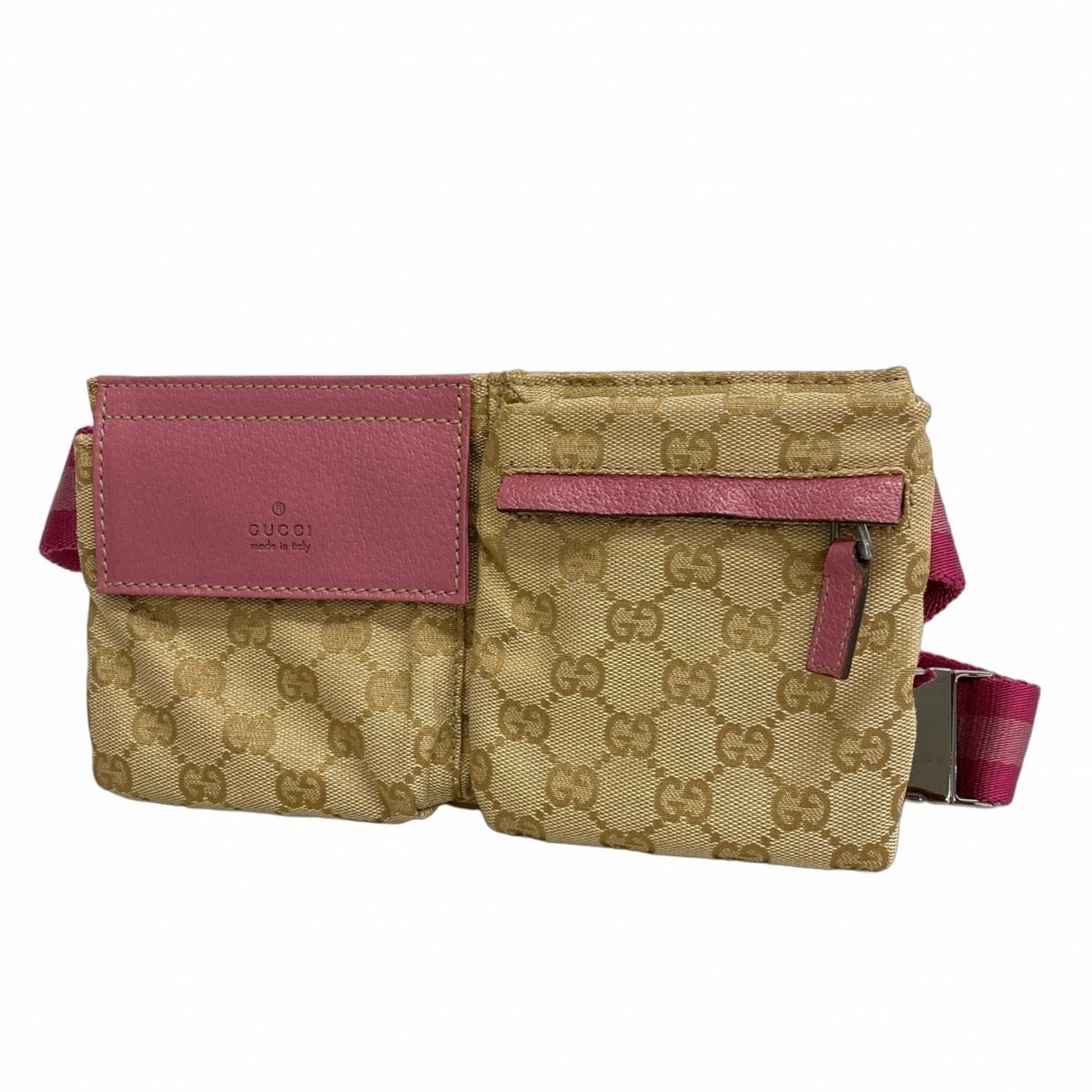 Gucci Waist Bag Gg Canvas 162962 Beige Pink