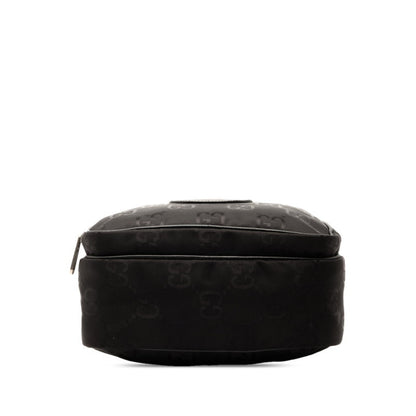 Gucci Gg Nylon Off-The-Grit Shoulder/Crossbody Bag 625858 Black Leather