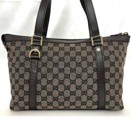 Gucci Tote Bag F-22929 Brown Dark 272399 Canvas Leather 498879 Gucci Gg