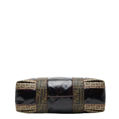 Fendi Zucca Tote Bag Handbag 8Bl096 Brown Enamel