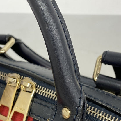 Gucci Gg Canvas Sherry Line Handbag 269876 Navy