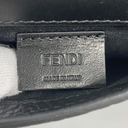 Fendi Pochette Micro Flat Bucket Leather Black