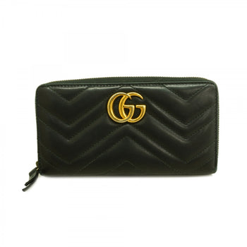 Gucci Gg Marmont Long Wallet 443123 Leather Black