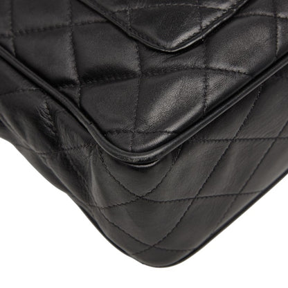 Chanel Matelasse Coco Mark Chain Shoulder Bag Handbag Black Lambskin