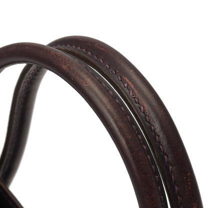 Hermes White Bass Tpm Raisin (F Stamp) (Circa 2002) Women'S Box Calf Scarf Handbag