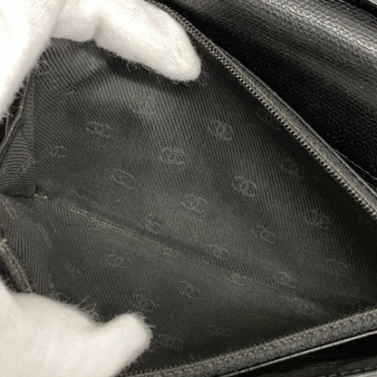 Chanel Coco Button Leather Long Wallet Black