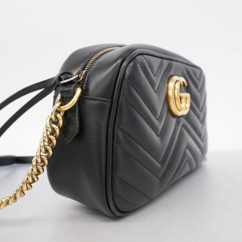 Gucci Gg Marmont Shoulder Bag 447632 Leather Black