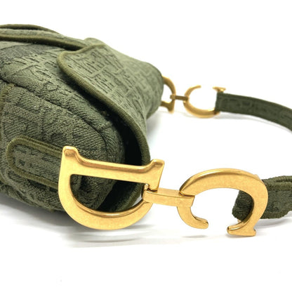 Christian Dior Oblique Saddle Embroidered Saddle Bag Shoulder Handbag Canvas