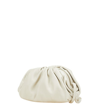 Bottega Veneta Mini The Pouch Shoulder Bag In Ivory Leather