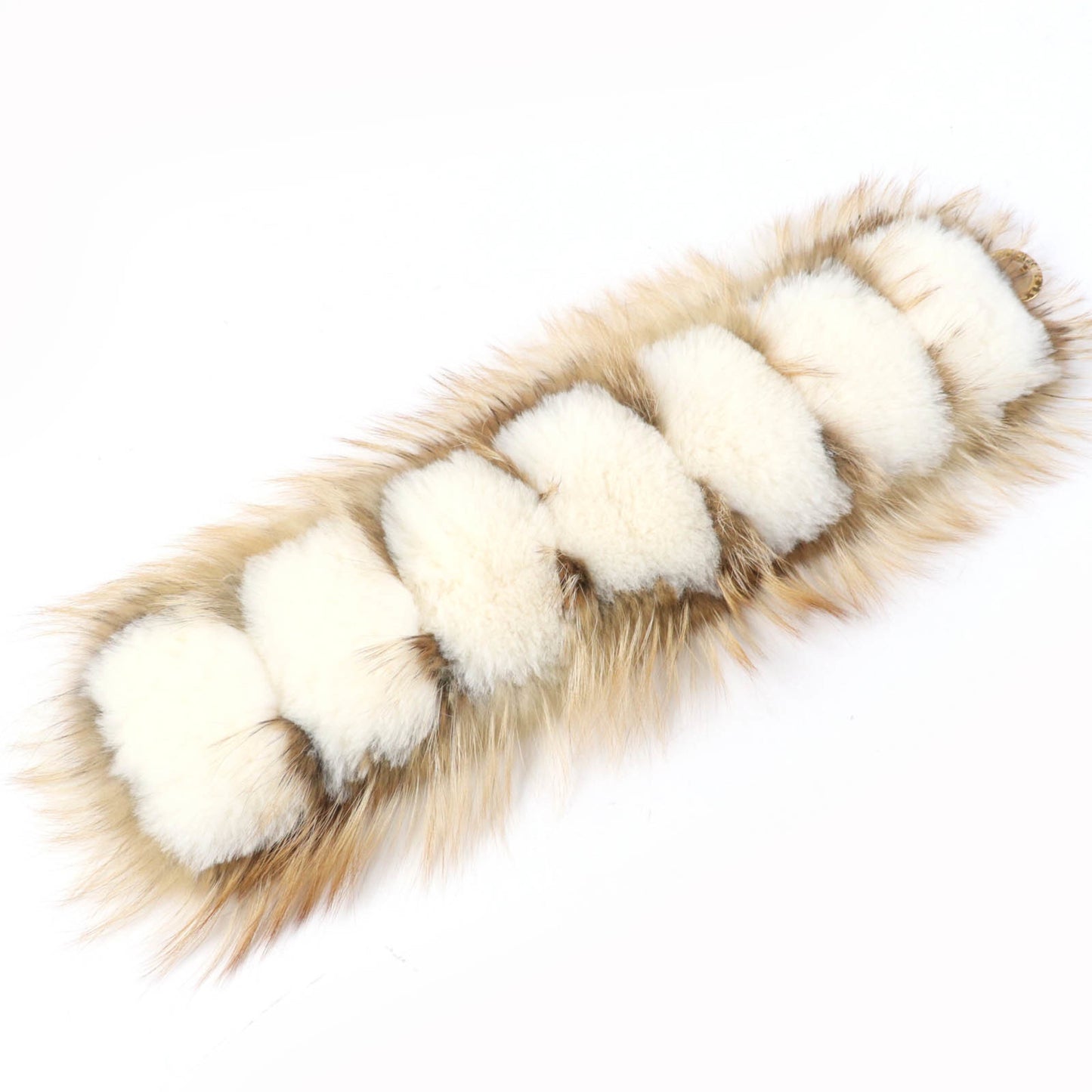 Louis Vuitton Mp1907 Cor Foxy Lunar Fox Silk Tippet Shawl In Ivory And Brown With Gold Hardware