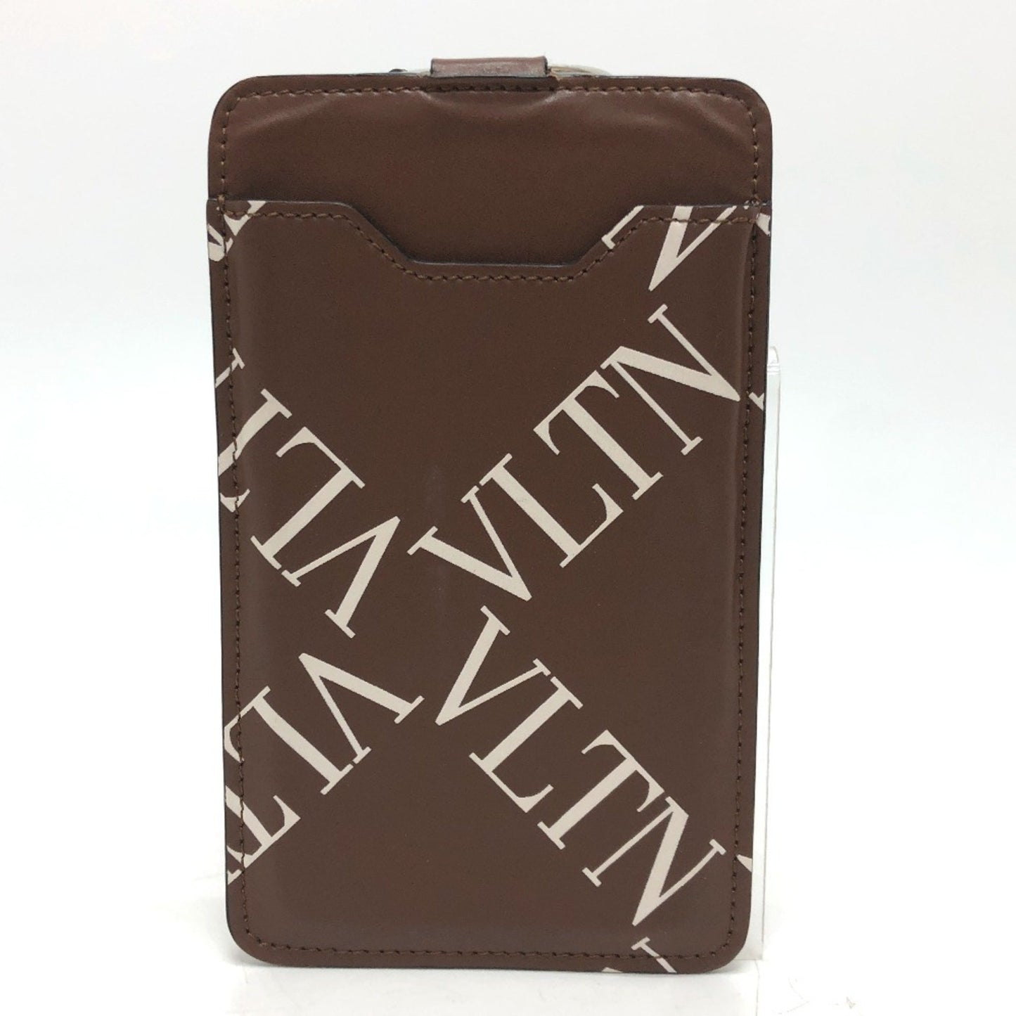 Valentino Valentino Logo All-Over Pattern Strap Smartphone Accessory Neck Shoulder Bag Leather