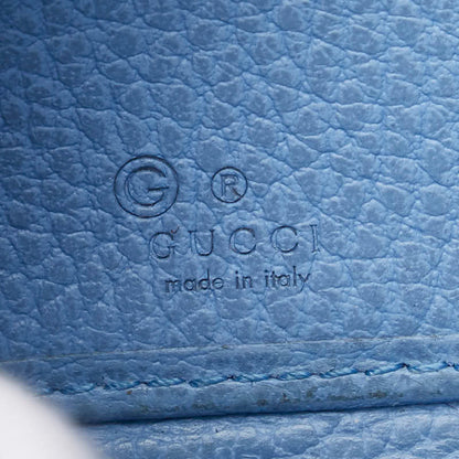 Gucci Gg Canvas Round Zip Long Wallet 363423 Beige Blue Leather