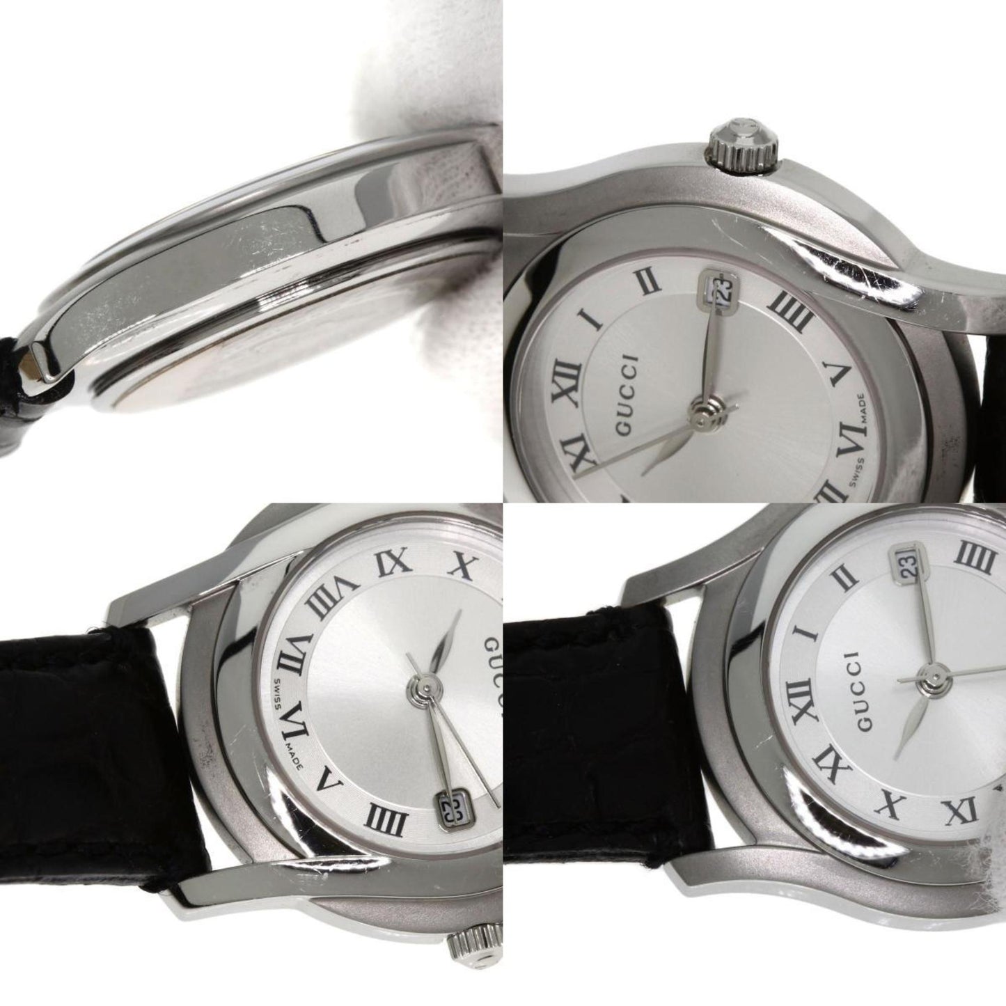 Gucci 5500L Stainless Steel/Leather