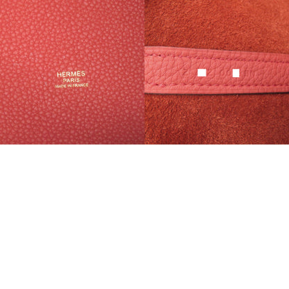 Herms Picotin Lock Mm Taurillon Clemence Leather Rouge Pivoine Handbag