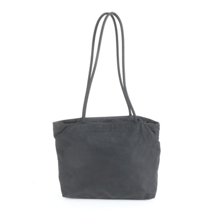 Prada Tessuto Nylon Triangle Logo Tote Bag Shoulder Black