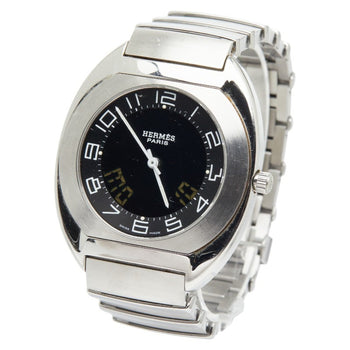 Herms Espace Watch ES1.710 Quartz Black Dial Stainless Steel