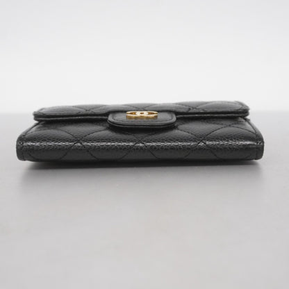 Chanel Matelasse Business Card Case In Caviar Leather