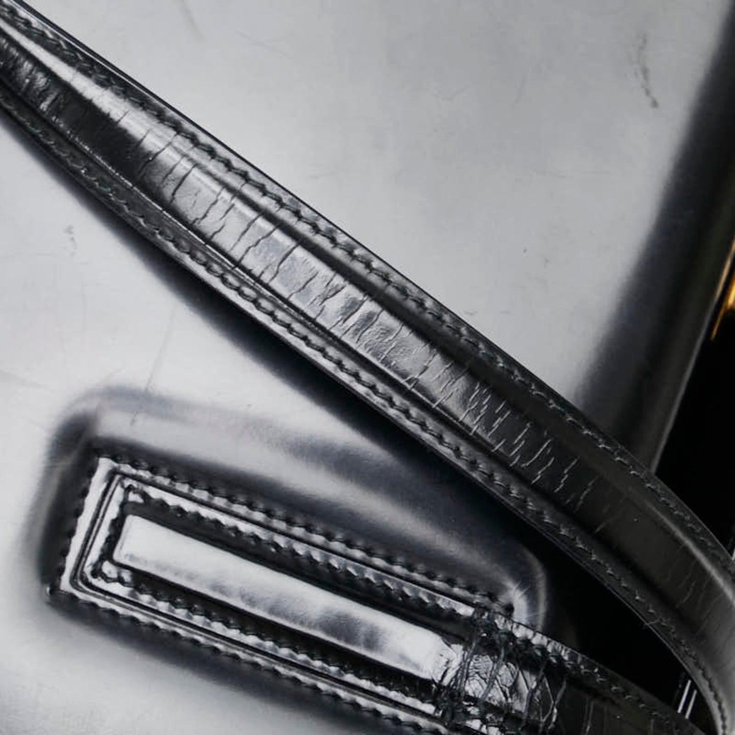 Salvatore Ferragamo Gancini Shoulder Bag Tote E217663 Black Leather