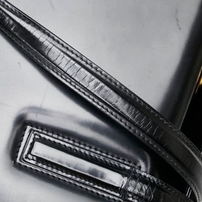 Salvatore Ferragamo Gancini Shoulder Bag Tote E217663 Black Leather