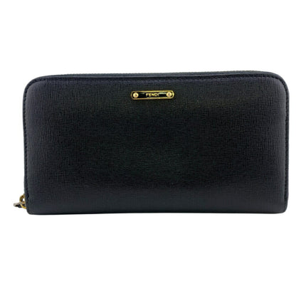 Fendi 8M0299 Round Long Wallet Black