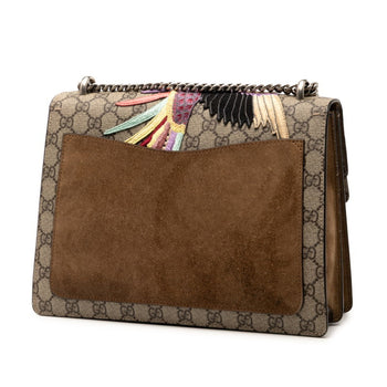 Gucci Gg Supreme Dionysus Embroidered Chain Shoulder Bag/Handbag 403348 In Beige