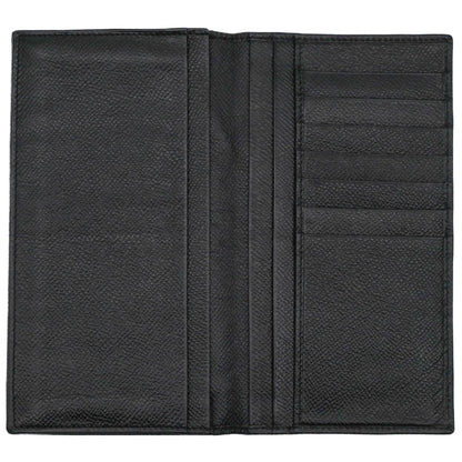 Bvlgari Classico Long Wallet Billfold Black Leather