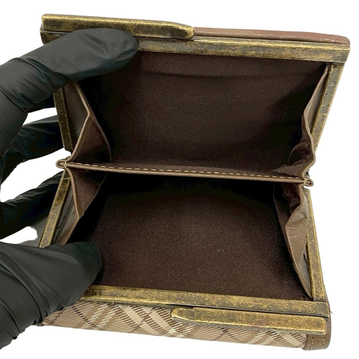 Burberry Blue Label Nova Check Shadow Horse Logo Clasp Closure Canvas