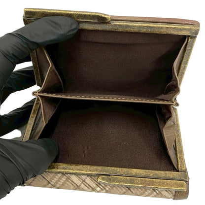 Burberry Blue Label Nova Check Shadow Horse Logo Clasp Closure Canvas