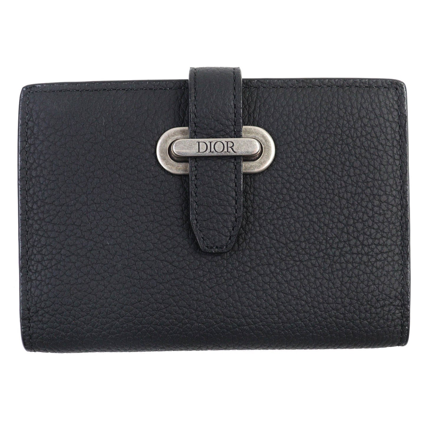 Christian Dior Dior 2Llch187Ken Dior Normandie Logo Leather Card Holder/Card Case In Black With