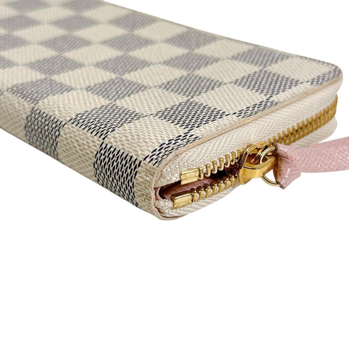 Louis Vuitton Louis Vuitton Long Wallet Portefeuille Clemence Damier Azur Round Zipper Canvas