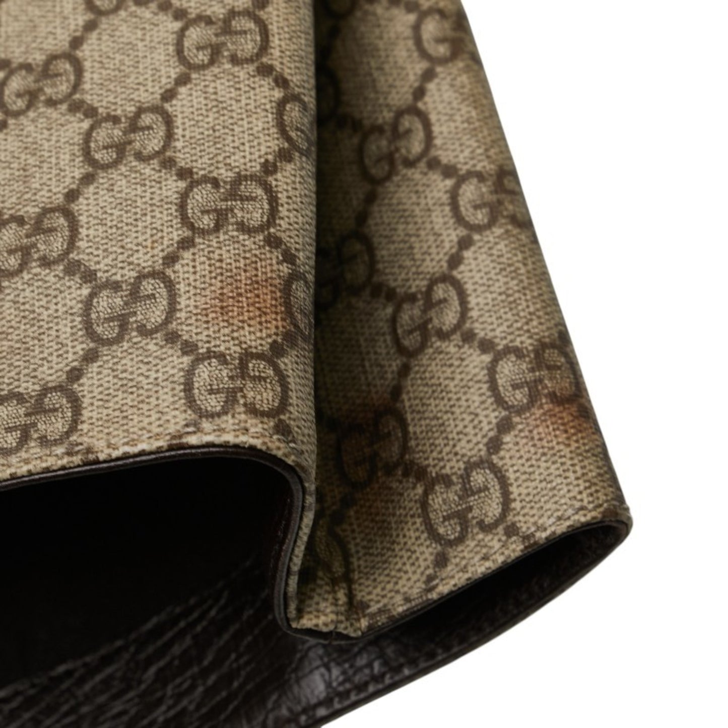 Gucci Gg Supreme Tote Bag Handbag 131219 Beige Brown Leather