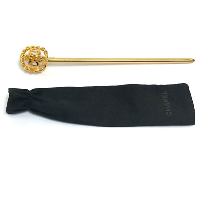 Chanel 98A Coco Mark Chain Ball Vintage Kanzashi Hairpin Metal