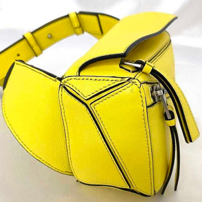 Loewe Body Bag Bum Yellow Puzzle B510Vg89X02 F-20616 Crossbody Leather Waist Pouch Compact Belt