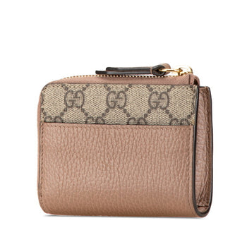 Gucci Gg Marmont L-Shaped Bi-Fold Wallet 658609 Beige Pvc Leather