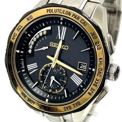 Seiko 8B54-Obgo/Saga186 Brightz Solar Quartz Date Watch