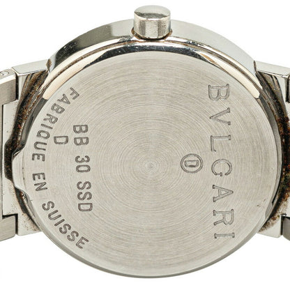 Bvlgari Watch Bb30Ss Quartz Black Dial Stainless Steel