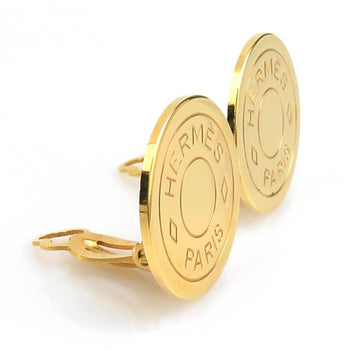 Hermes Herms Serie Metal Gold Earrings