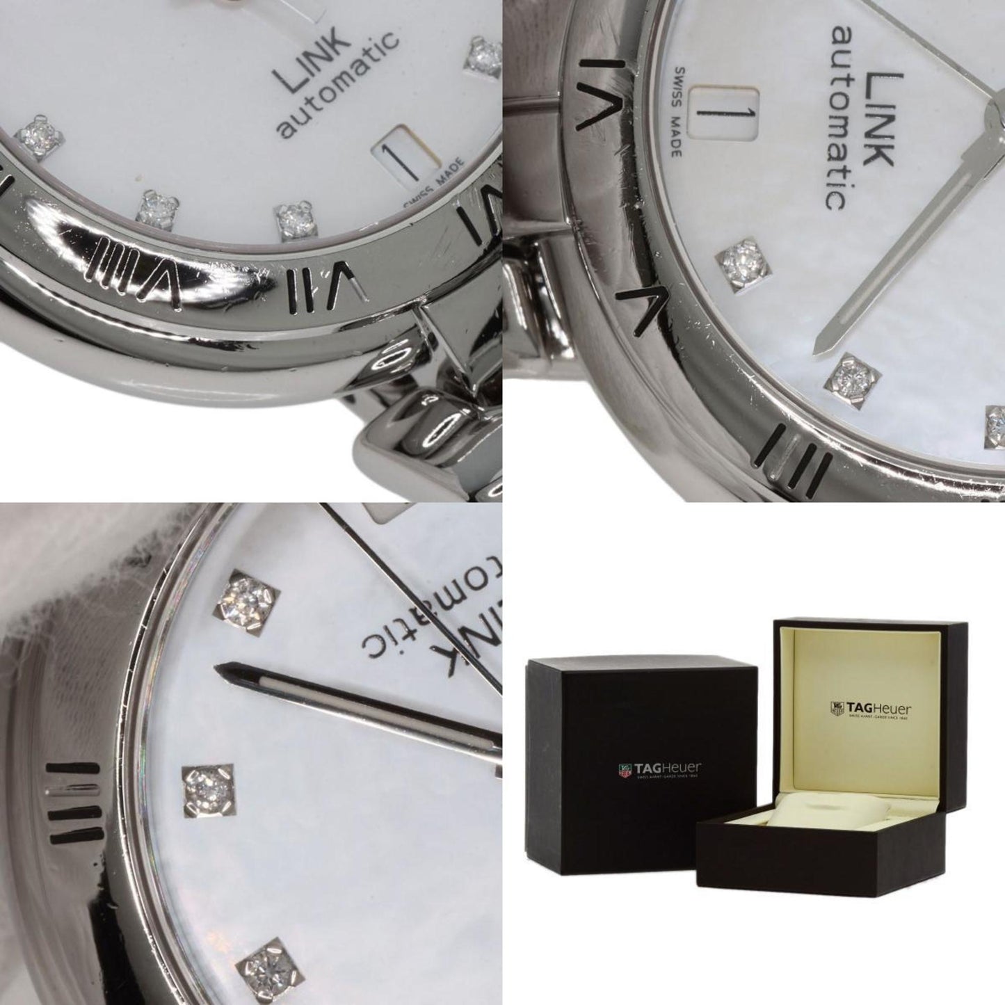 Tag Heuer Wat2315 Link Calibre 7 11P Diamond Watch Stainless Steel Ss